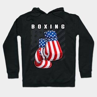 Boxing USA American Flag Boxing Gloves Hoodie